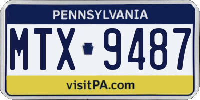 PA license plate MTX9487