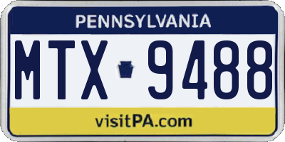 PA license plate MTX9488