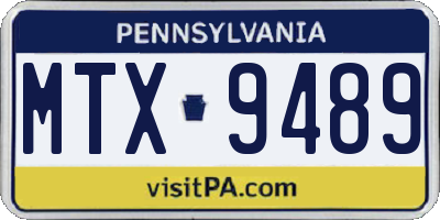 PA license plate MTX9489
