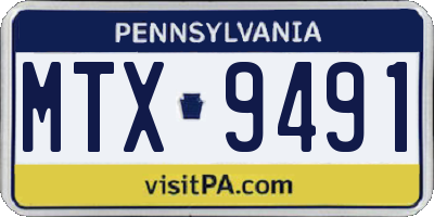 PA license plate MTX9491