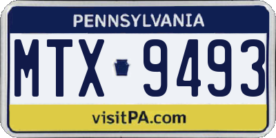 PA license plate MTX9493