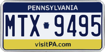 PA license plate MTX9495