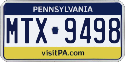 PA license plate MTX9498