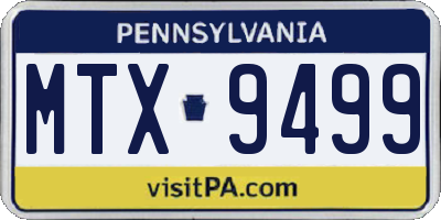 PA license plate MTX9499
