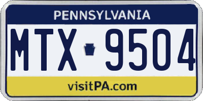 PA license plate MTX9504