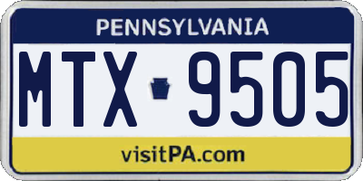 PA license plate MTX9505