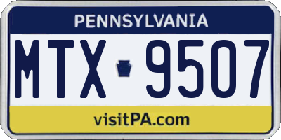 PA license plate MTX9507