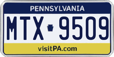 PA license plate MTX9509