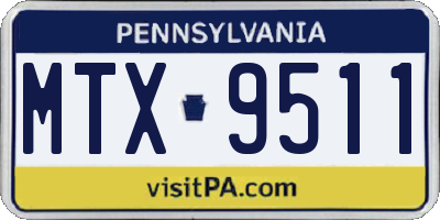 PA license plate MTX9511