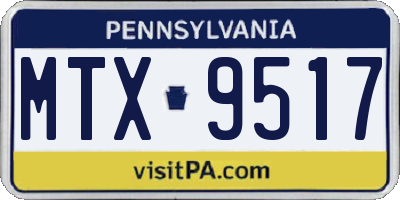 PA license plate MTX9517