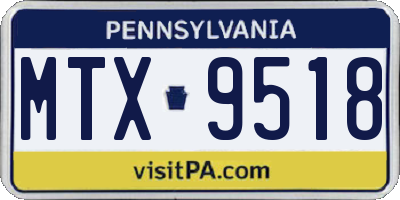 PA license plate MTX9518