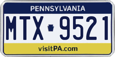 PA license plate MTX9521