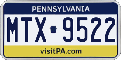 PA license plate MTX9522