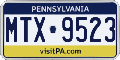 PA license plate MTX9523