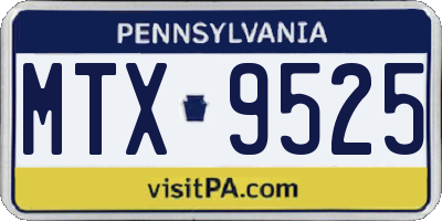 PA license plate MTX9525