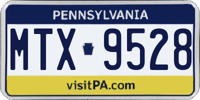PA license plate MTX9528
