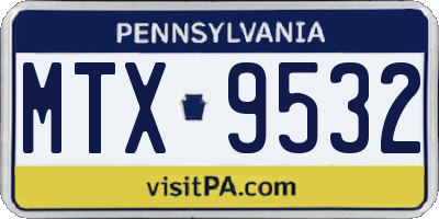 PA license plate MTX9532