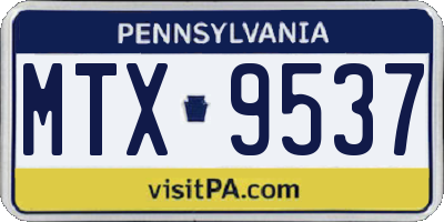 PA license plate MTX9537