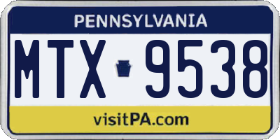 PA license plate MTX9538
