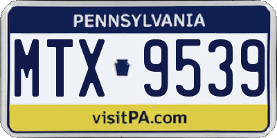PA license plate MTX9539