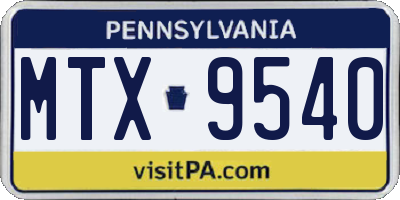 PA license plate MTX9540