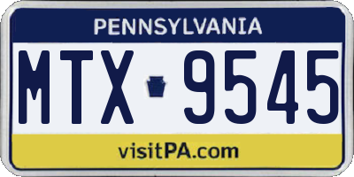 PA license plate MTX9545
