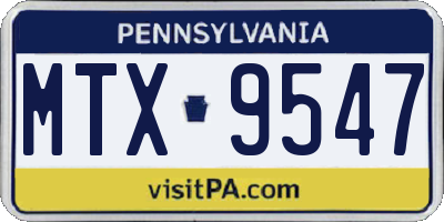 PA license plate MTX9547