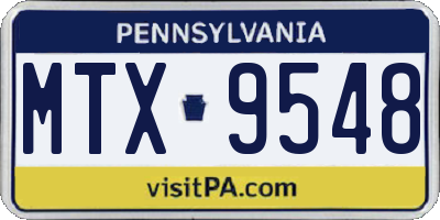 PA license plate MTX9548