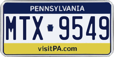 PA license plate MTX9549