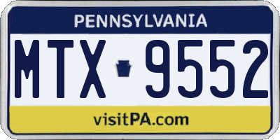 PA license plate MTX9552