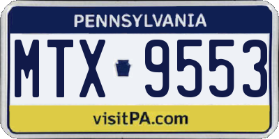 PA license plate MTX9553