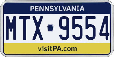 PA license plate MTX9554