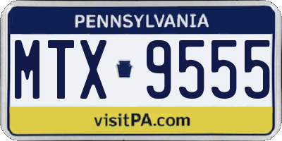 PA license plate MTX9555