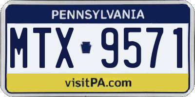 PA license plate MTX9571