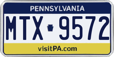 PA license plate MTX9572