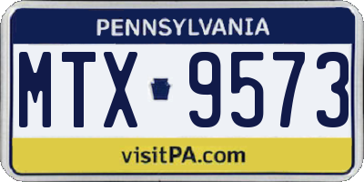 PA license plate MTX9573