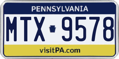 PA license plate MTX9578