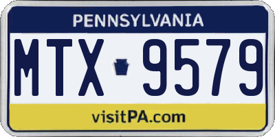 PA license plate MTX9579