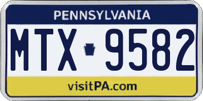 PA license plate MTX9582