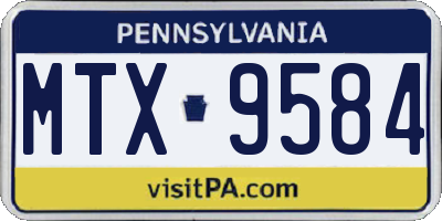 PA license plate MTX9584