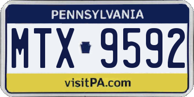PA license plate MTX9592