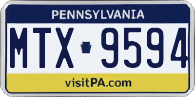PA license plate MTX9594