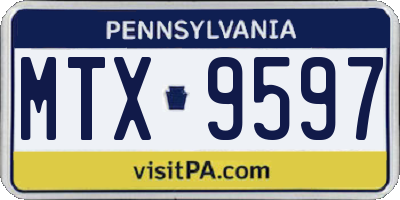 PA license plate MTX9597