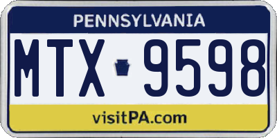 PA license plate MTX9598