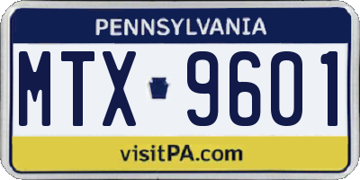 PA license plate MTX9601