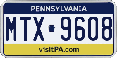 PA license plate MTX9608
