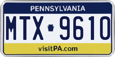 PA license plate MTX9610