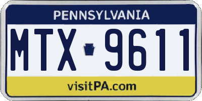 PA license plate MTX9611