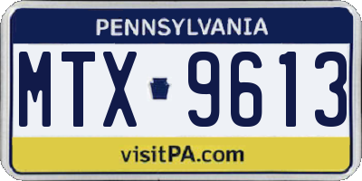 PA license plate MTX9613