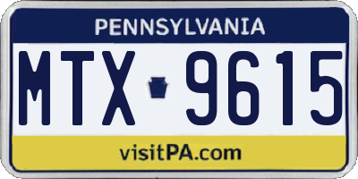 PA license plate MTX9615